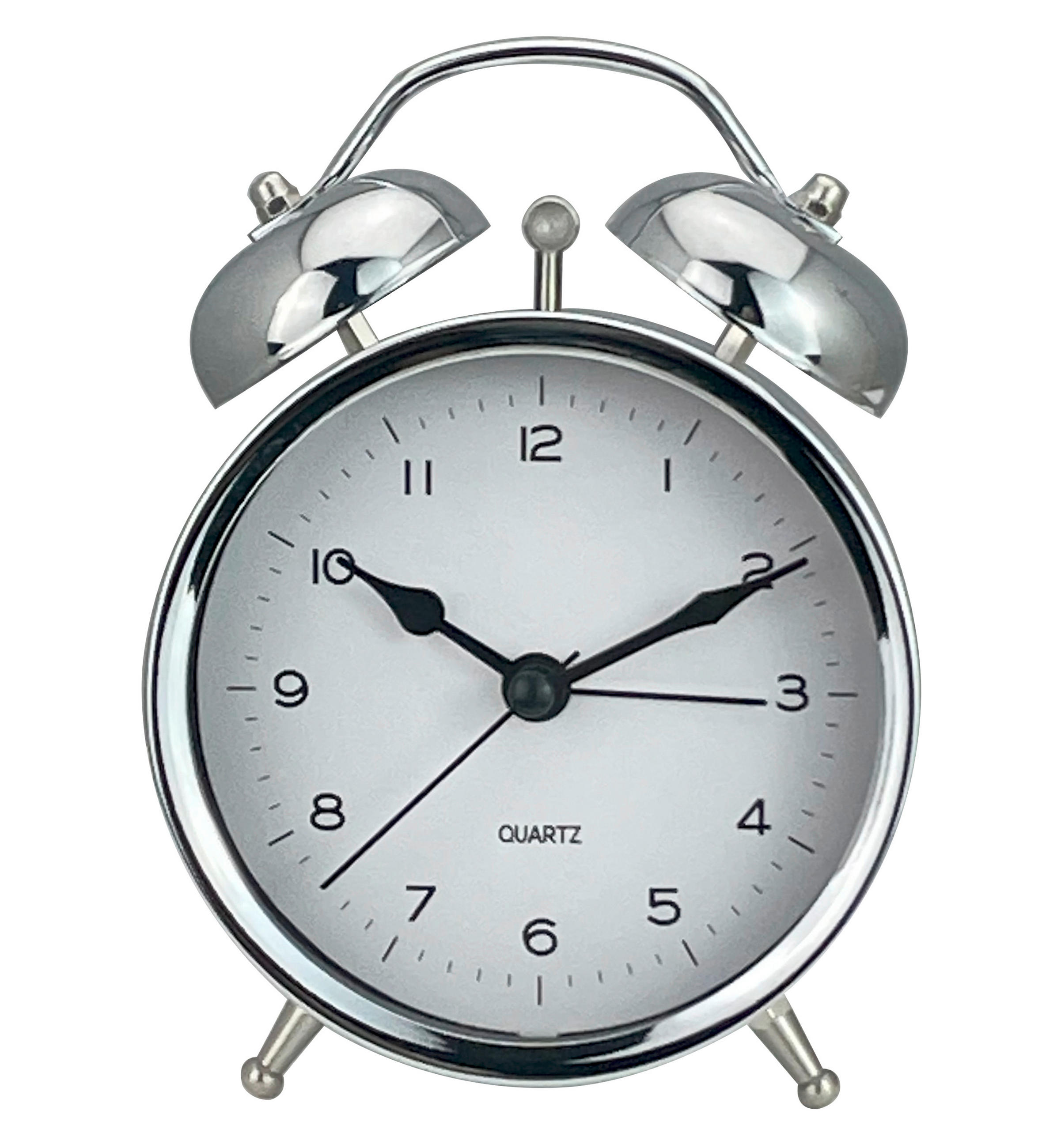 VÄCKARKLOCKA 9,7/13,5/5,4 cm   - vit/silver, Basics, metall/glas (9,7/13,5/5,4cm) - Ambia Home