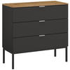 KOMMODE 80/80/42 cm Graphitfarben, Eiche Artisan  - Alufarben/Graphitfarben, Trend, Holzwerkstoff/Metall (80/80/42cm) - Stylife