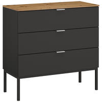 KOMMODE 80/80/42 cm Graphitfarben, Eiche Artisan  - Alufarben/Graphitfarben, Trend, Holzwerkstoff/Metall (80/80/42cm) - Stylife