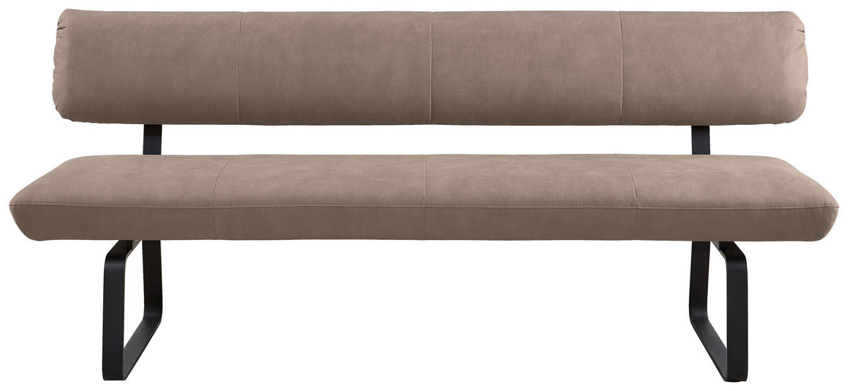 SITZBANK in Metall, Textil Anthrazit, Fango  - Fango/Anthrazit, Design, Textil/Metall (200/88/68cm) - Venjakob