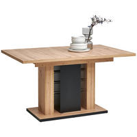 ESSTISCH in Metall, Holzwerkstoff 140-180/90/75,5 cm  - Schwarz/Eiche Artisan, KONVENTIONELL, Holzwerkstoff/Metall (140-180/90/75,5cm) - Carryhome