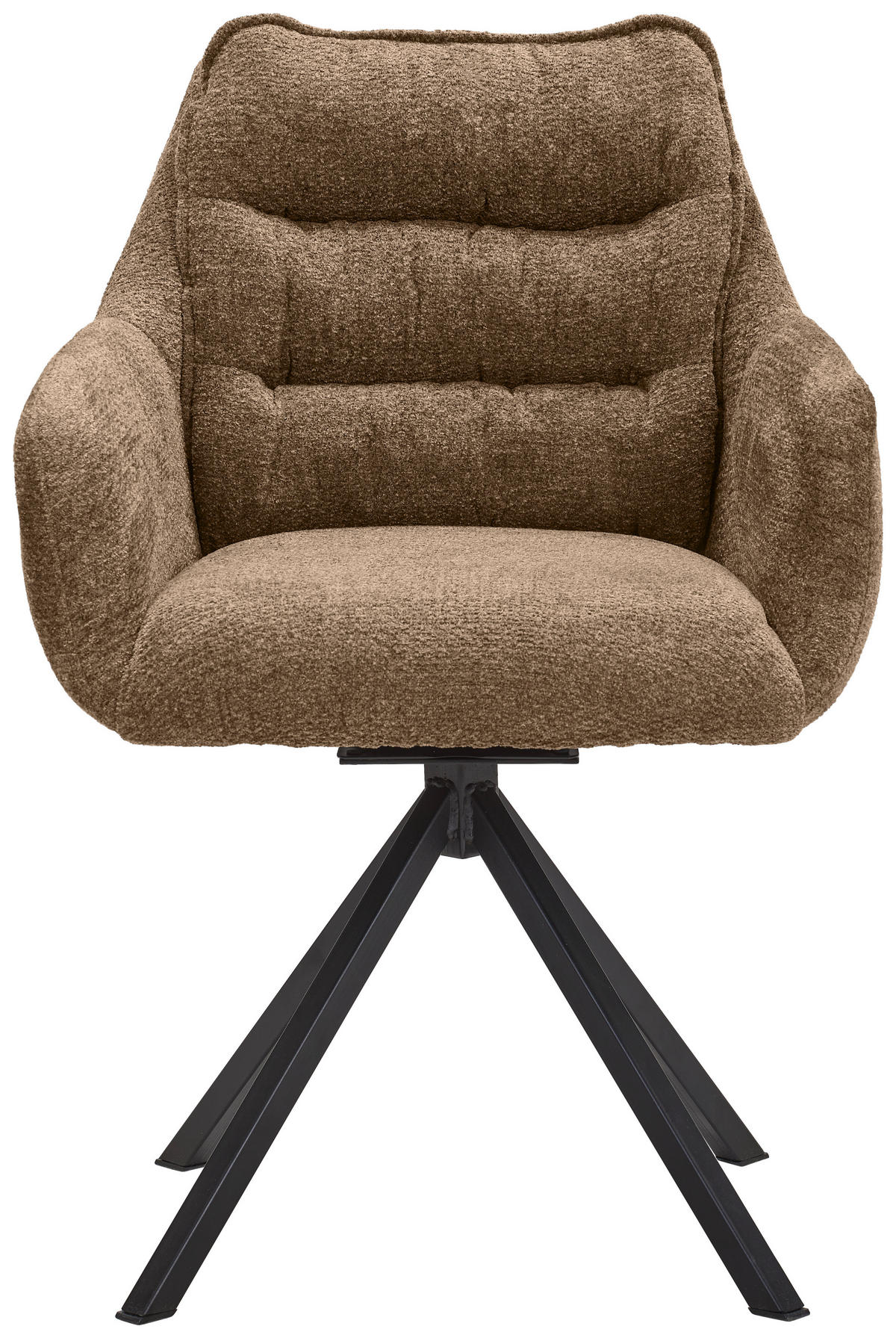 ARMLEHNSTUHL  in Stahl Chenille  - Schwarz/Braun, KONVENTIONELL, Textil/Metall (59/86/69,5cm) - Linea Natura