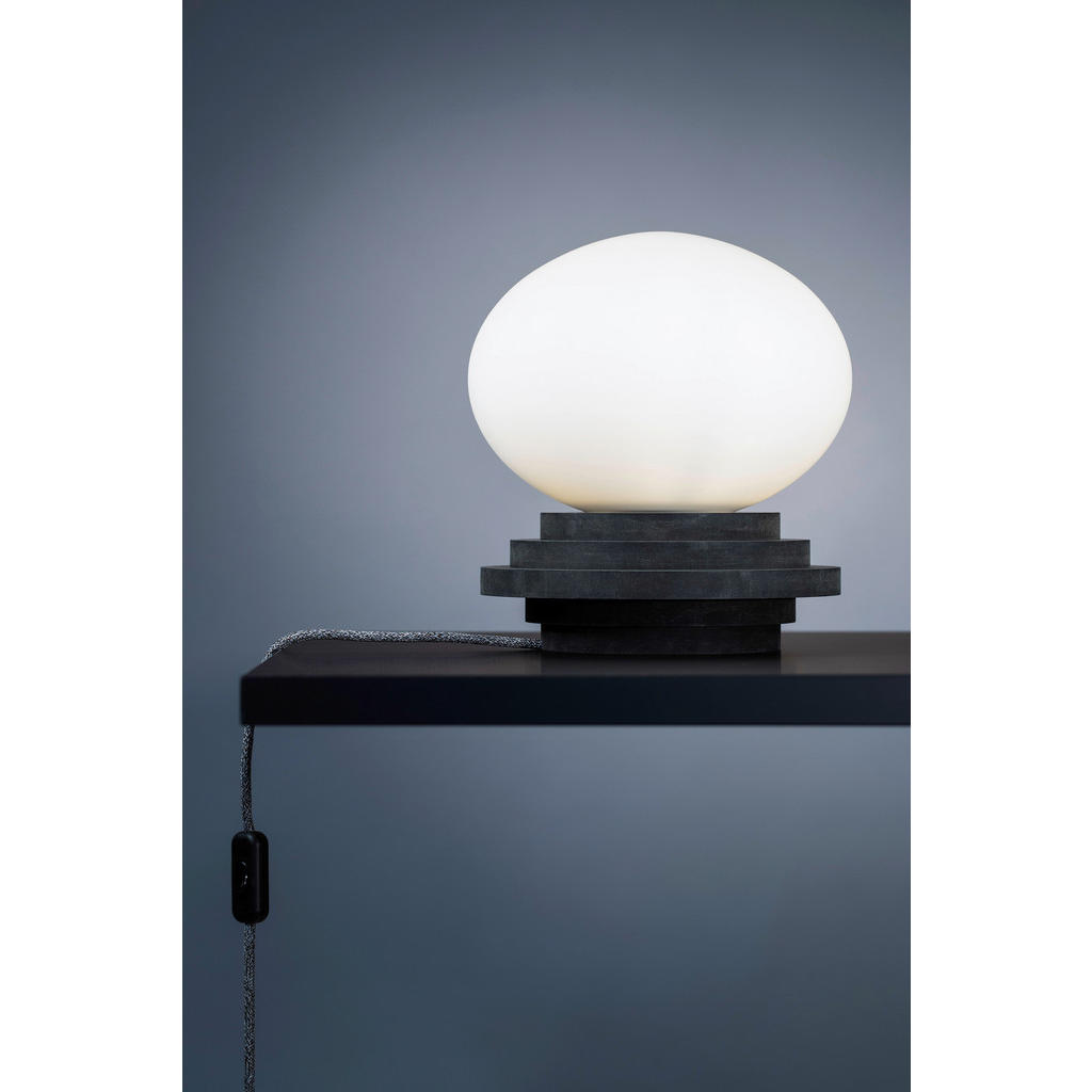 Thumbnail - Markslöjd Tischleuchte Amfi, Dunkelgrau, Holz, Glas, Kiefer, oval,oval, 28 cm, Wippschalter, Lampen & Leuchten, Innenbel...