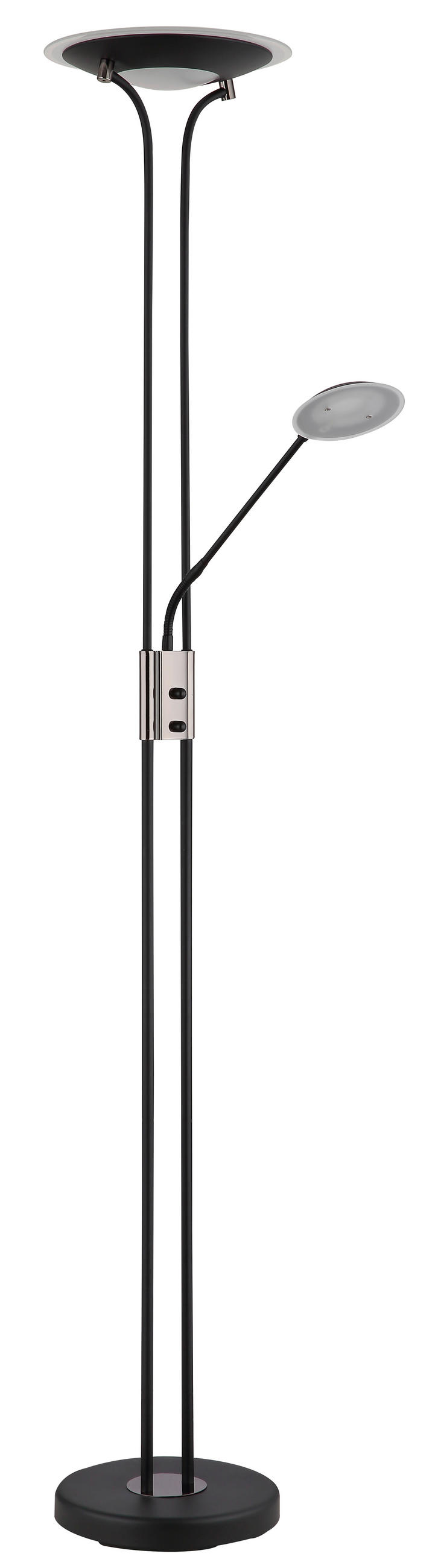 LED SVJETILJKA PODNA TAMIKA  - prozirno/boje kroma, Konvencionalno, staklo/metal (30/180cm) - Globo