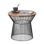 BEISTELLTISCH 46,5/46,5/41,5 cm Akazie vollmassiv Schwarz, Akaziefarben rund  - Schwarz/Akaziefarben, Trend, Holz/Metall (46,5/46,5/41,5cm) - Landscape