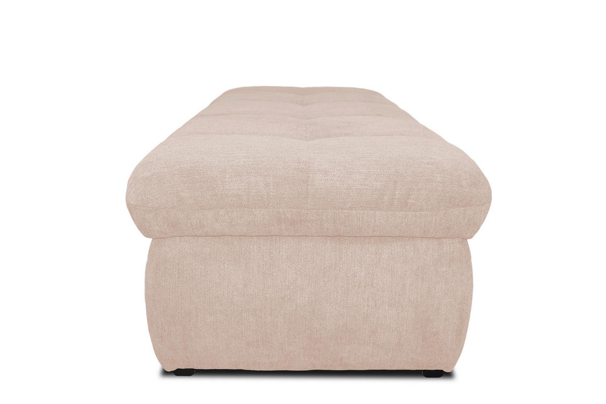 HOCKER Mikrofaser Beige  - Chromfarben/Beige, KONVENTIONELL, Textil/Metall (136/43/64cm) - MID.YOU
