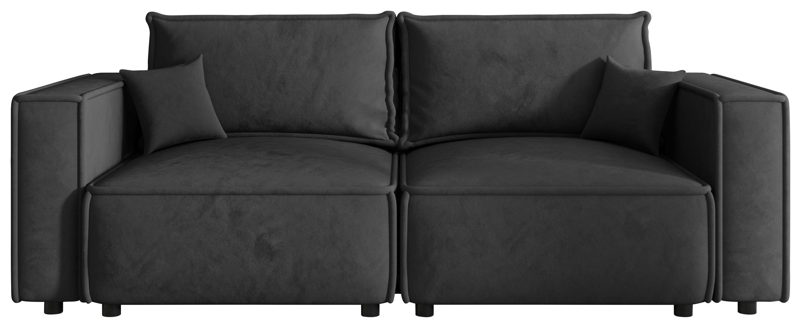 SOFA  in Webstoff Anthrazit  - Anthrazit/Schwarz, MODERN, Kunststoff/Textil (250/68/104cm) - Xora