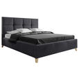 POLSTERBETT Lattenrost, Bettkasten Schwarz 180/220 cm  - Buchefarben/Schwarz, KONVENTIONELL, Holz/Textil (180/220cm) - Carryhome