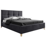 POLSTERBETT Lattenrost, Bettkasten Schwarz 160/200 cm  - Buchefarben/Schwarz, KONVENTIONELL, Holz/Textil (160/200cm) - Carryhome