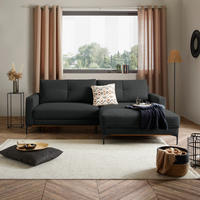 ECKSOFA Anthrazit  - Anthrazit/Schwarz, MODERN, Textil/Metall (238/162cm) - Ondega