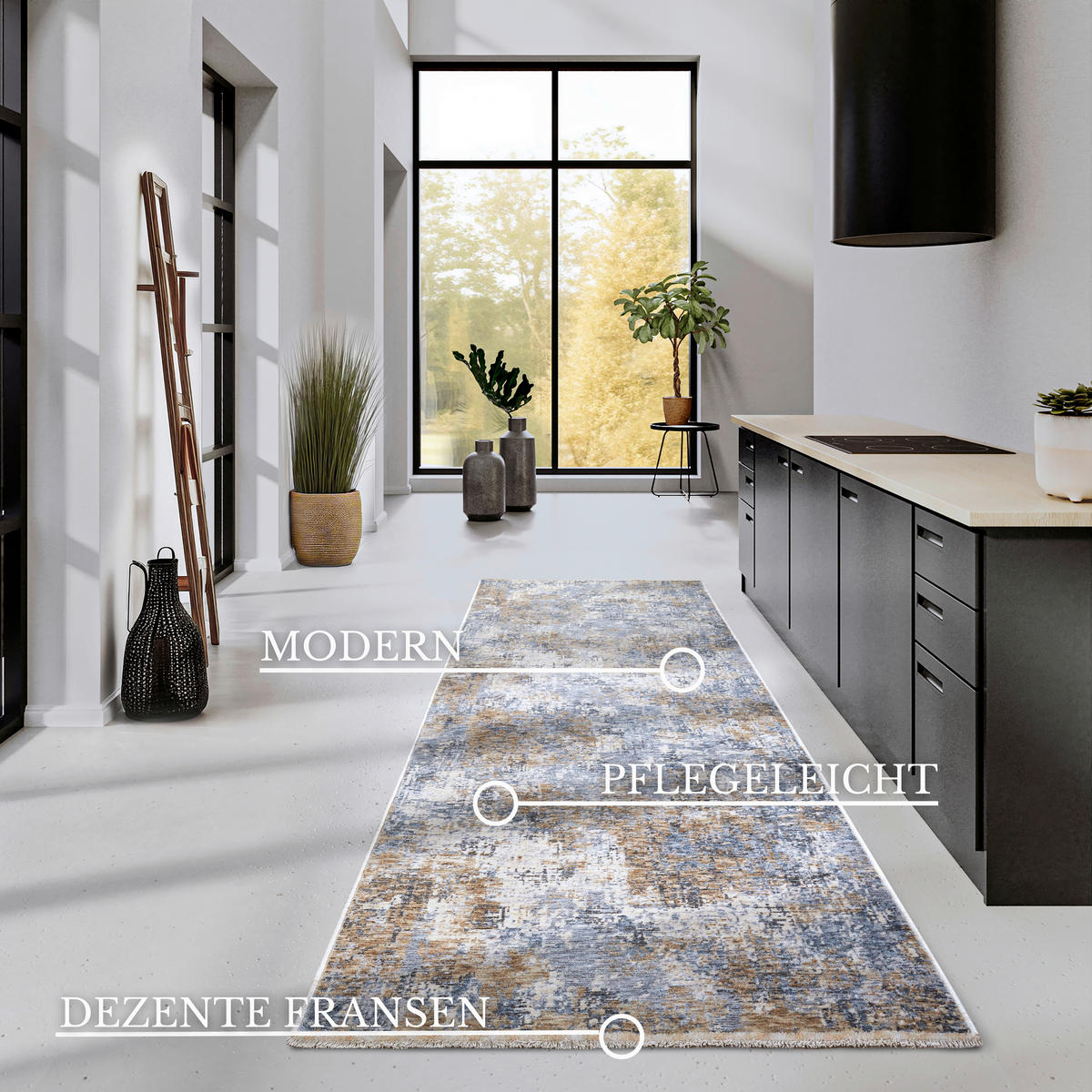 LÄUFER 80/190 cm Kollektion 1871 Blau, Creme  - Blau/Creme, Design, Kunststoff (80/190cm) - Villeroy & Boch