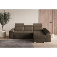 ECKSOFA TORONTO in Webstoff Braun  - Silberfarben/Braun, Design, Kunststoff/Textil (260/168cm) - MID.YOU