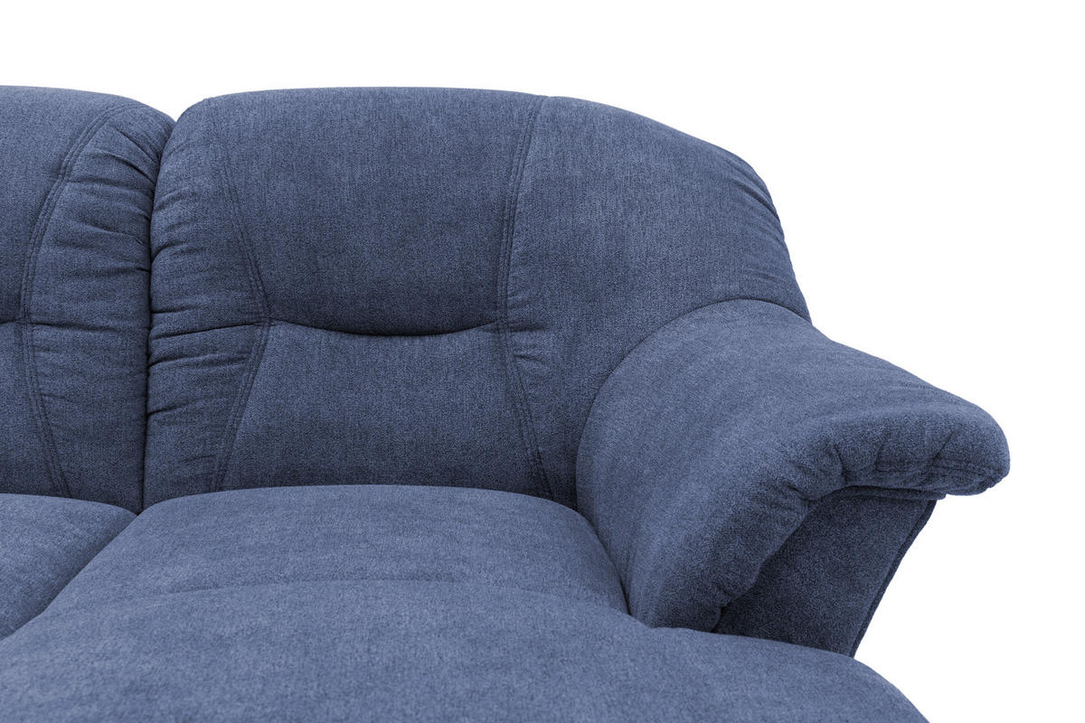 ECKSOFA Dunkelblau Mikrofaser  - Schwarz/Dunkelblau, KONVENTIONELL, Kunststoff/Textil (232/146cm) - MID.YOU