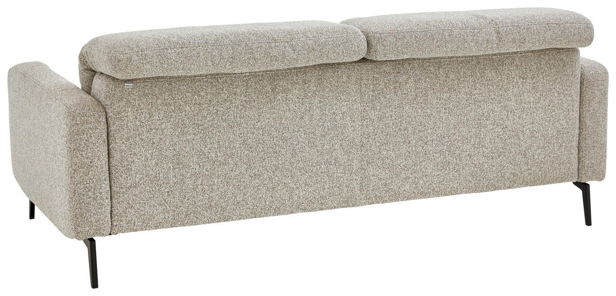 3-SITZER-SOFA Chenille Sandfarben  - Sandfarben/Schwarz, Design, Textil/Metall (210/82/107cm) - Dieter Knoll