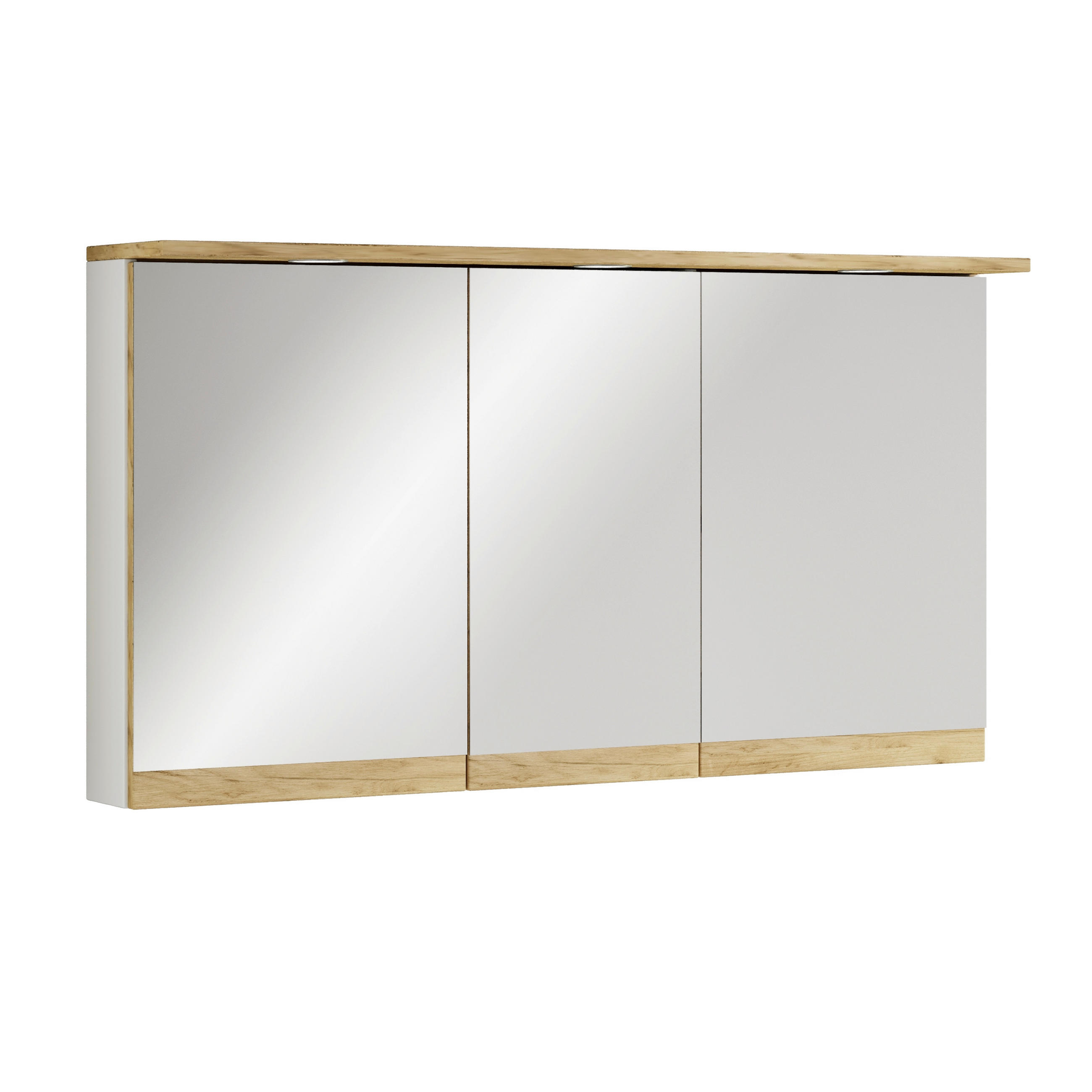 SPIEGELSCHRANK 110/59/23 cm  - Honigeiche/Weiss, Trend, Glas/Holzwerkstoff (110/59/23cm) - MID.YOU