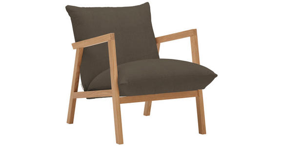 SESSEL in Webstoff Dunkelgrün  - Dunkelgrün/Eichefarben, Design, Holz/Textil (65/80/85cm) - Carryhome