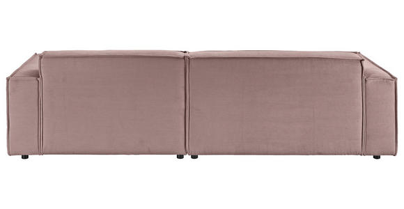 ECKSOFA in Feincord Altrosa  - Schwarz/Altrosa, KONVENTIONELL, Kunststoff/Textil (276/168cm) - Hom`in