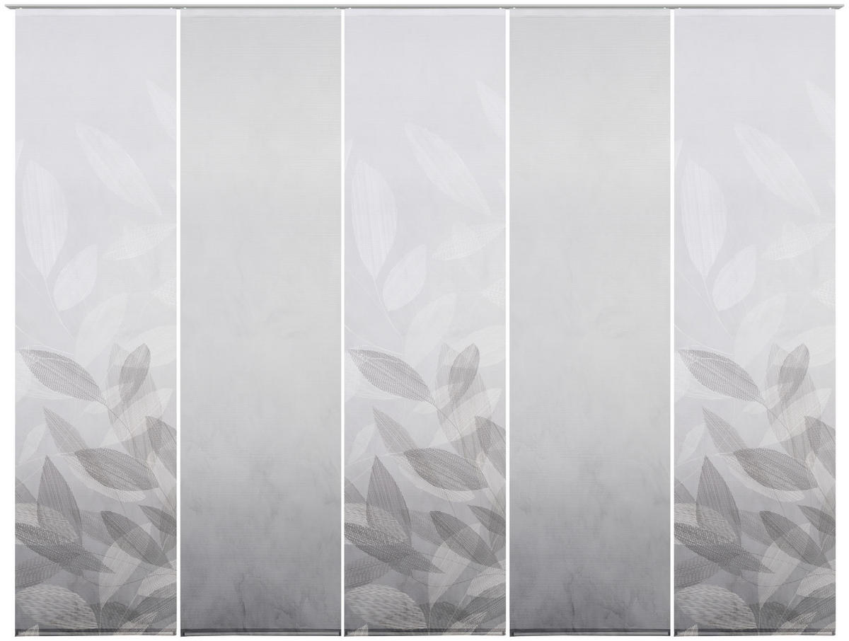 FLÄCHENVORHANG  5 Stück  halbtransparent   60/245 cm  - Grau, Natur, Textil (60/245cm) - Novel