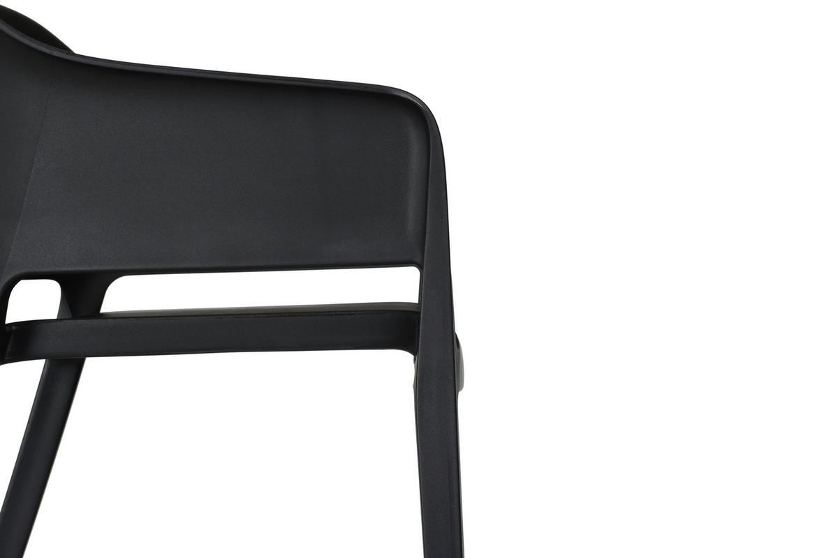 GARTENSTUHL-SET Kunststoff Schwarz  - Schwarz, MODERN, Kunststoff (54,5/77,5/55cm) - Gardenson