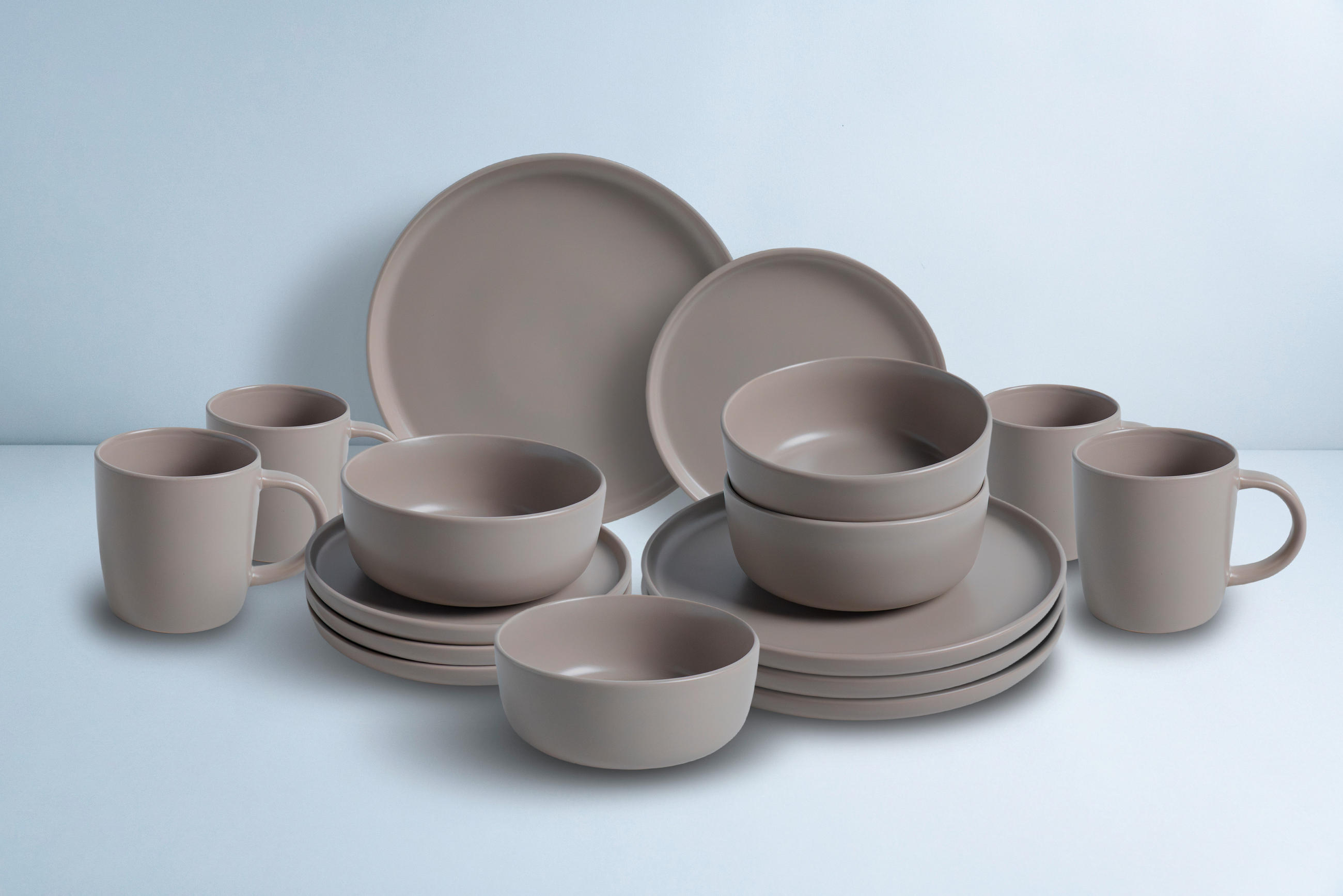 KOMBISERVICE Grau 16-teilig Grigio  - Grau, KONVENTIONELL, Keramik (0/0/0cm) - Van Well