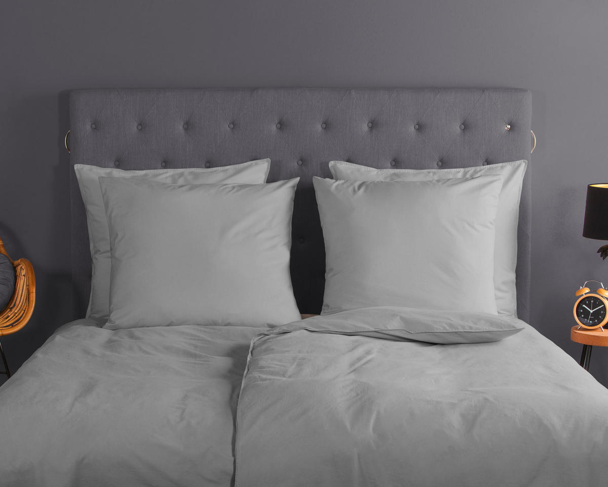 BETTWÄSCHE Uni Light Grey Renforcé 135/200 cm  - Hellgrau, Basics, Textil (135/200cm)