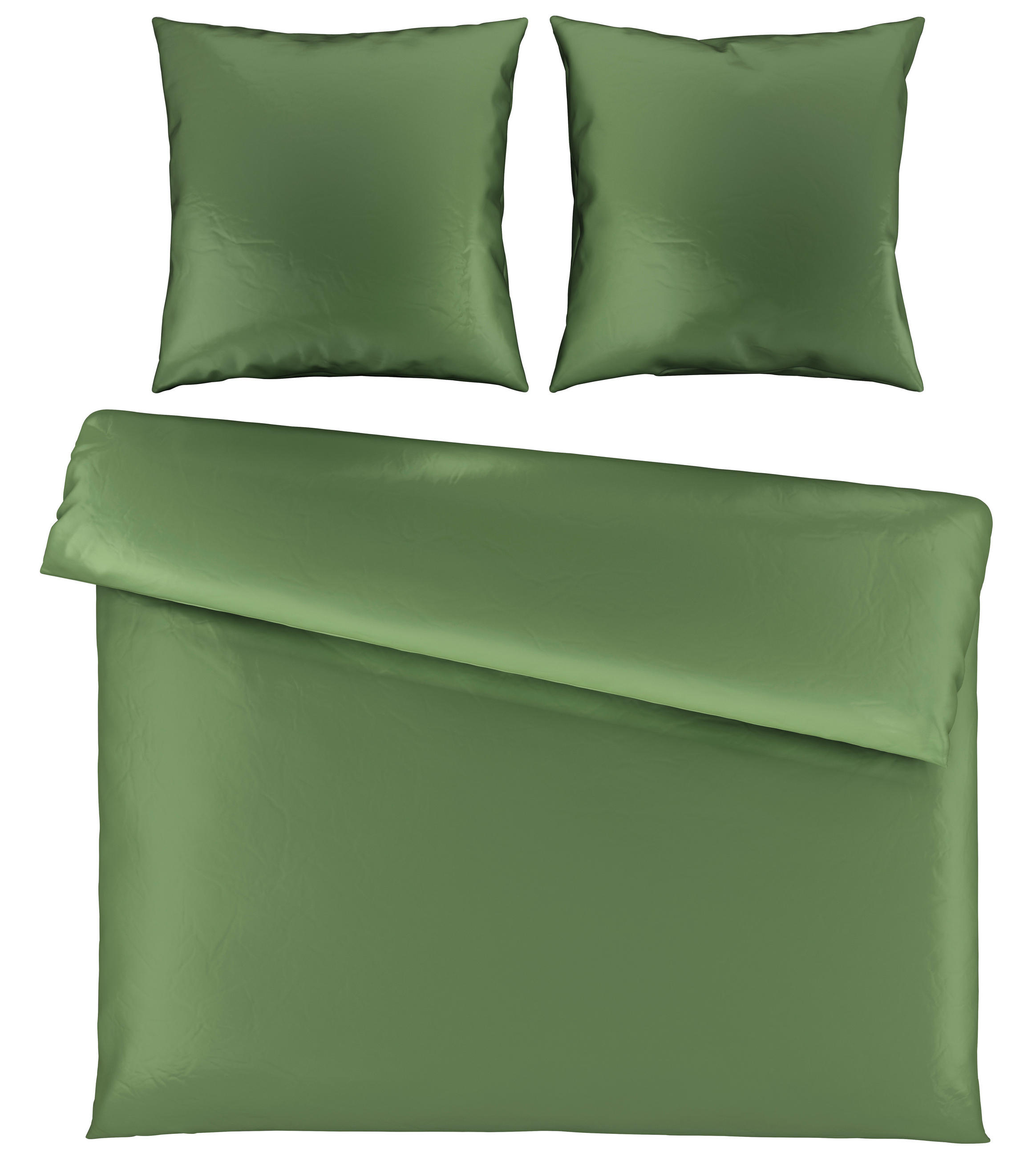 BETTWÄSCHE 3-teilig Satin 200/200 cm  - Jadegrün, Textil (200/200cm) - Novel