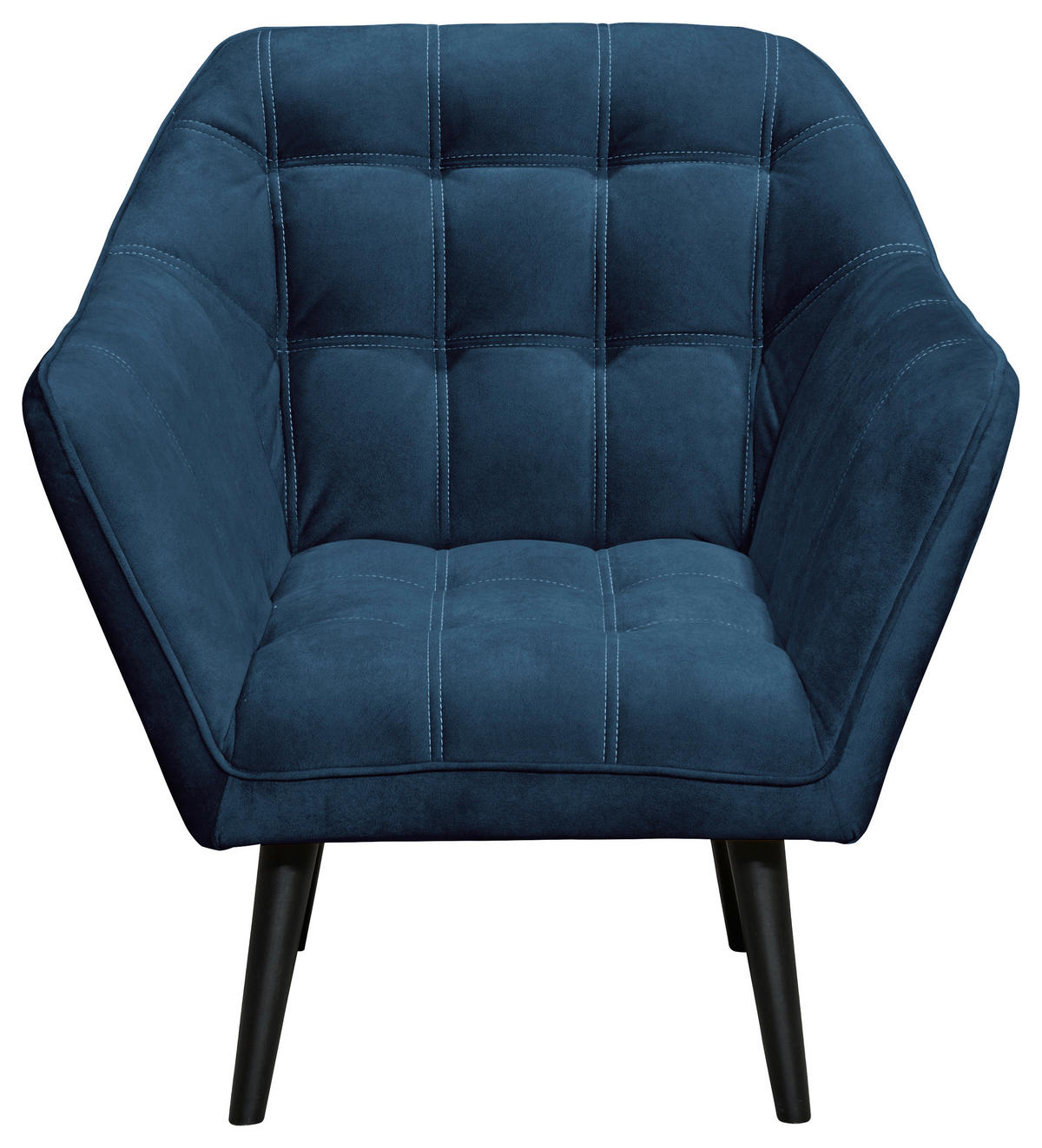 COCKTAILSESSEL Mikrovelours Blau    - Blau/Schwarz, MODERN, Holz/Textil (84/87/70cm) - MID.YOU