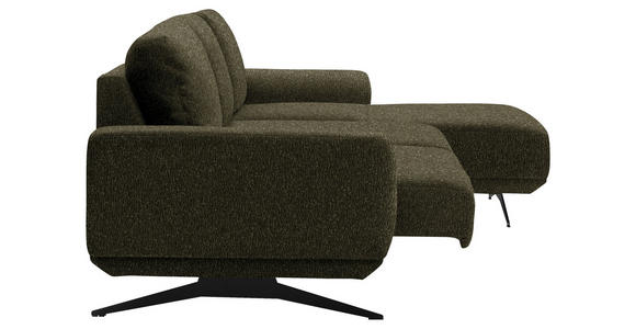 ECKSOFA in Webstoff Grün  - Schwarz/Grün, Design, Textil/Metall (320/172cm) - Valnatura