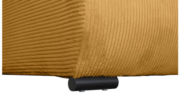 WOHNLANDSCHAFT  in Cord Currygelb  - Currygelb/Schwarz, KONVENTIONELL, Textil/Metall (191/351/191cm) - Carryhome