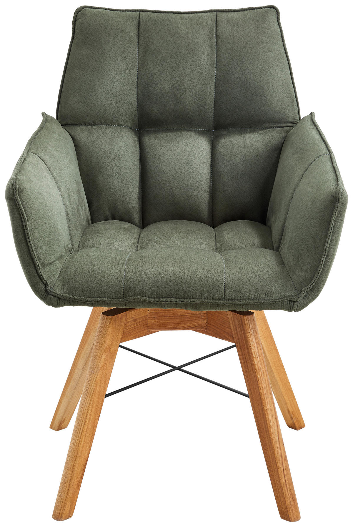 ŽIDLE S PODRUČKAMI, plochá tkanina, barvy dubu, olivově zelená - barvy dubu/olivově zelená, Design, dřevo/textil (61/87/63cm) - Waldwelt