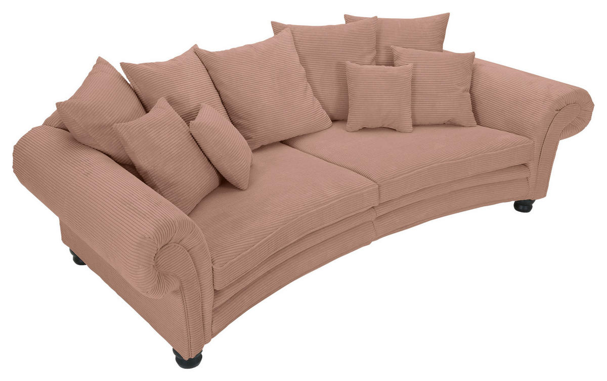 MEGASOFA Cord Rosa  - Schwarz/Rosa, ROMANTIK / LANDHAUS, Holz/Textil (276/81/140cm) - Landscape