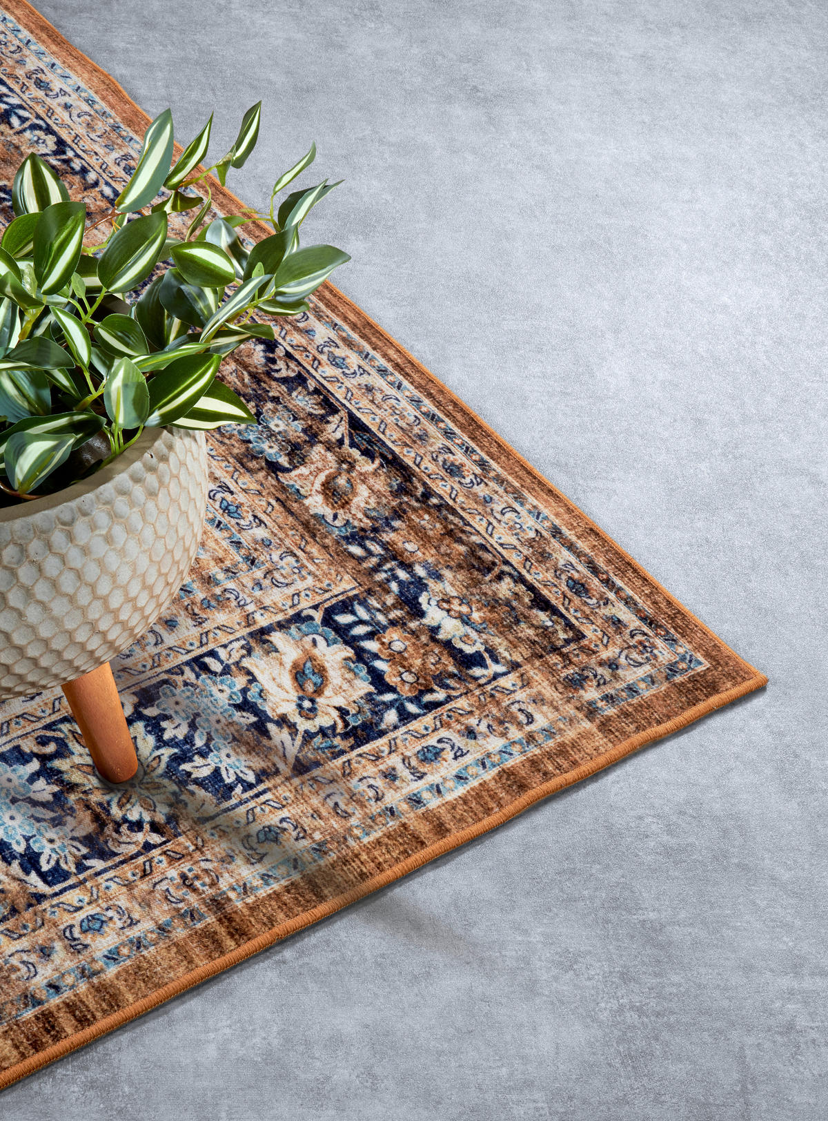 VINTAGE-TEPPICH 80/150/150 cm Asya Dunkelblau, Kupferfarben  - Dunkelblau/Kupferfarben, Design, Kunststoff/Textil (80/150/150cm)