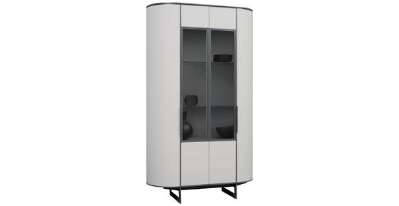 VITRINE in Anthrazit, Beige - Anthrazit/Beige, Design, Glas/Holzwerkstoff (120/205/45cm) - Ambiente
