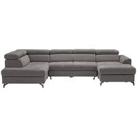 WOHNLANDSCHAFT Struktur Anthrazit  - Anthrazit/Schwarz, Design, Textil/Metall (203/327/177cm) - Stylife