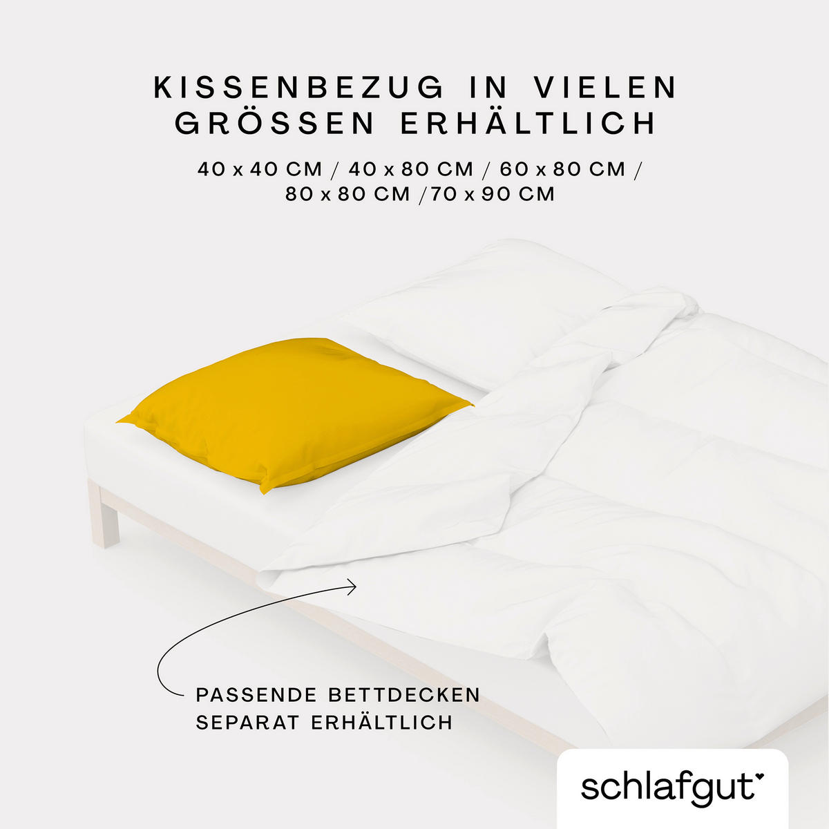 KOPFPOLSTERBEZUG WOVEN SATIN 40/80 cm  - Dunkelgelb, Basics, Textil (40/80cm) - Schlafgut