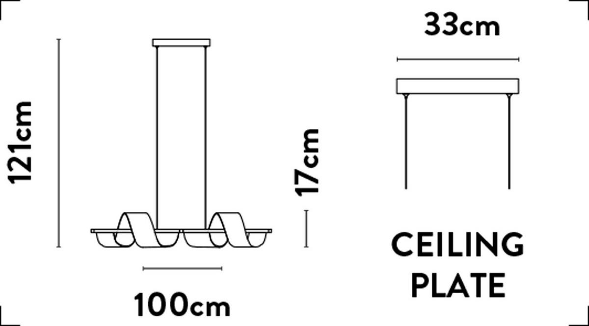 LED FÜGGESZTÉK - sárgaréz, Design (100/24/121cm)