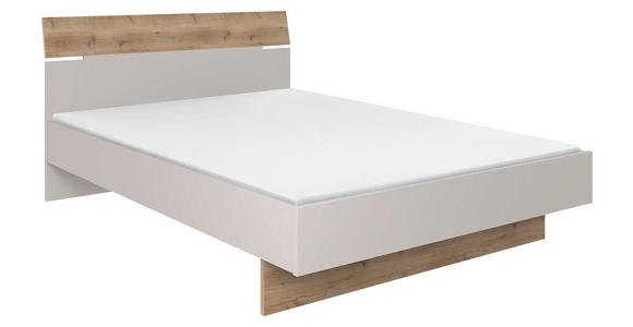 BETT 140/200 cm Eichefarben, Sandfarben  - Sandfarben/Eichefarben, KONVENTIONELL (140/200cm) - Hom`in