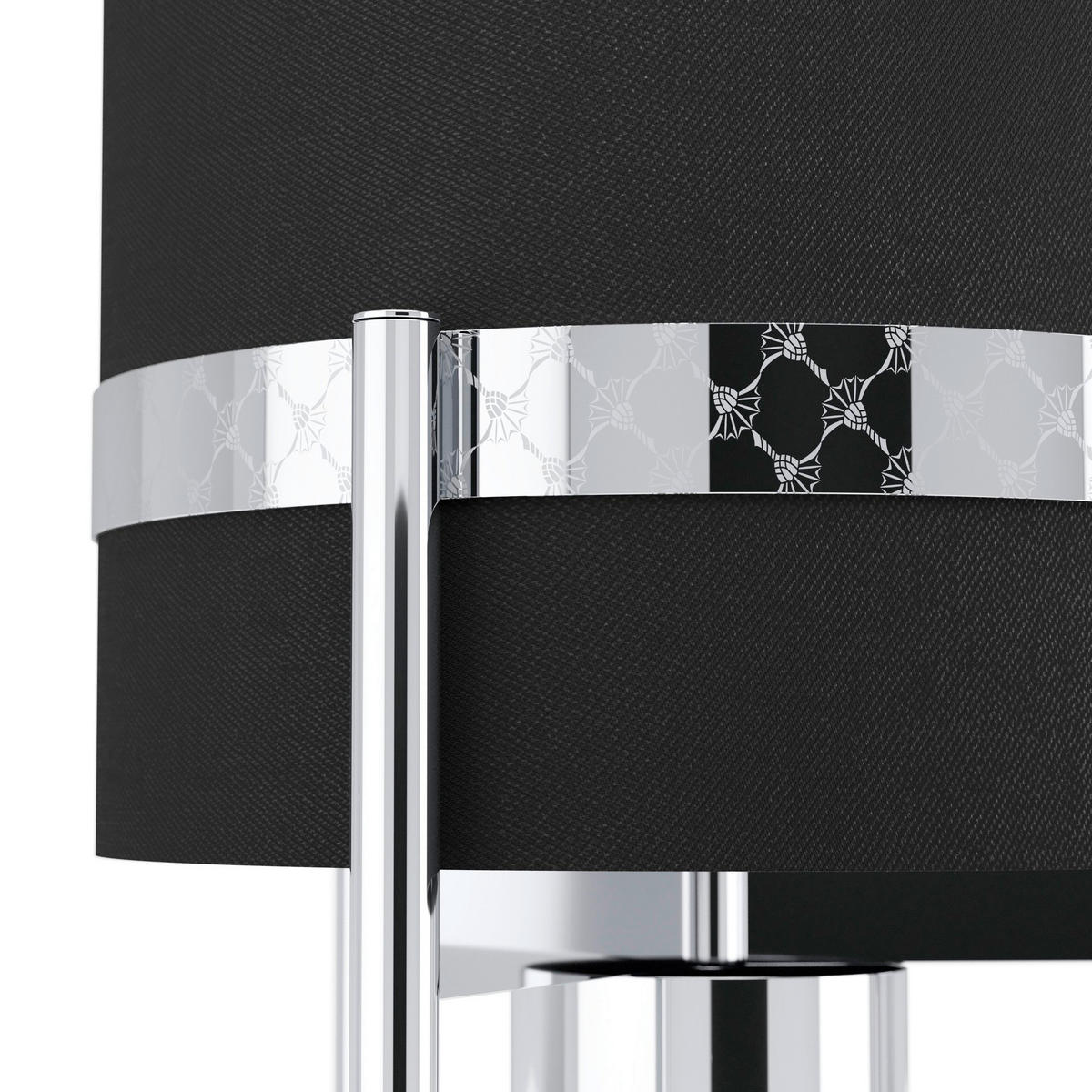 BORDSLAMPA Round Lights 21,5/52 cm   - kromfärg/svart, Design, metall/textil (21,5/52cm) - Eglo