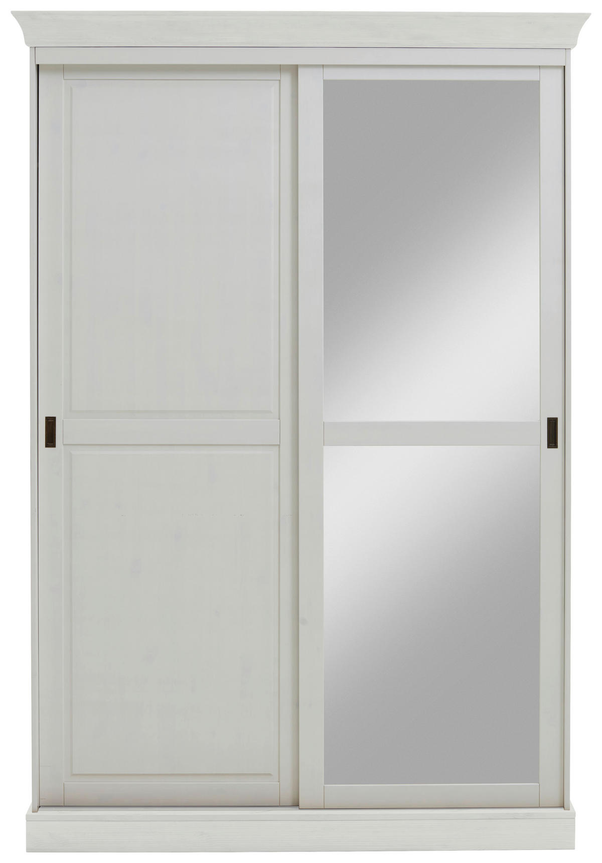 SCHIEBETÜRENSCHRANK 150/220/69 cm 2-türig Weiß  - Messingfarben/Weiß, ROMANTIK / LANDHAUS, Glas/Holz (150/220/69cm) - Boxxx