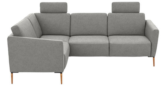 ECKSOFA  in Flachgewebe Hellgrau  189/236 cm  - Eichefarben/Hellgrau, Design, Holz/Textil (189/236cm) - Valnatura