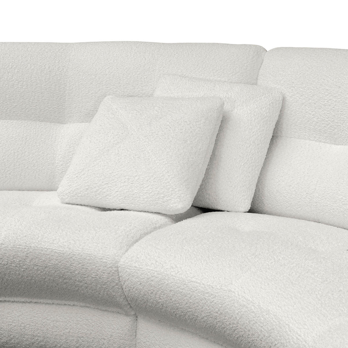 ECKSOFA in Bouclé Hellgrau  - Weiss/Hellgrau, Design, Kunststoff/Textil (113/300cm) - Livetastic