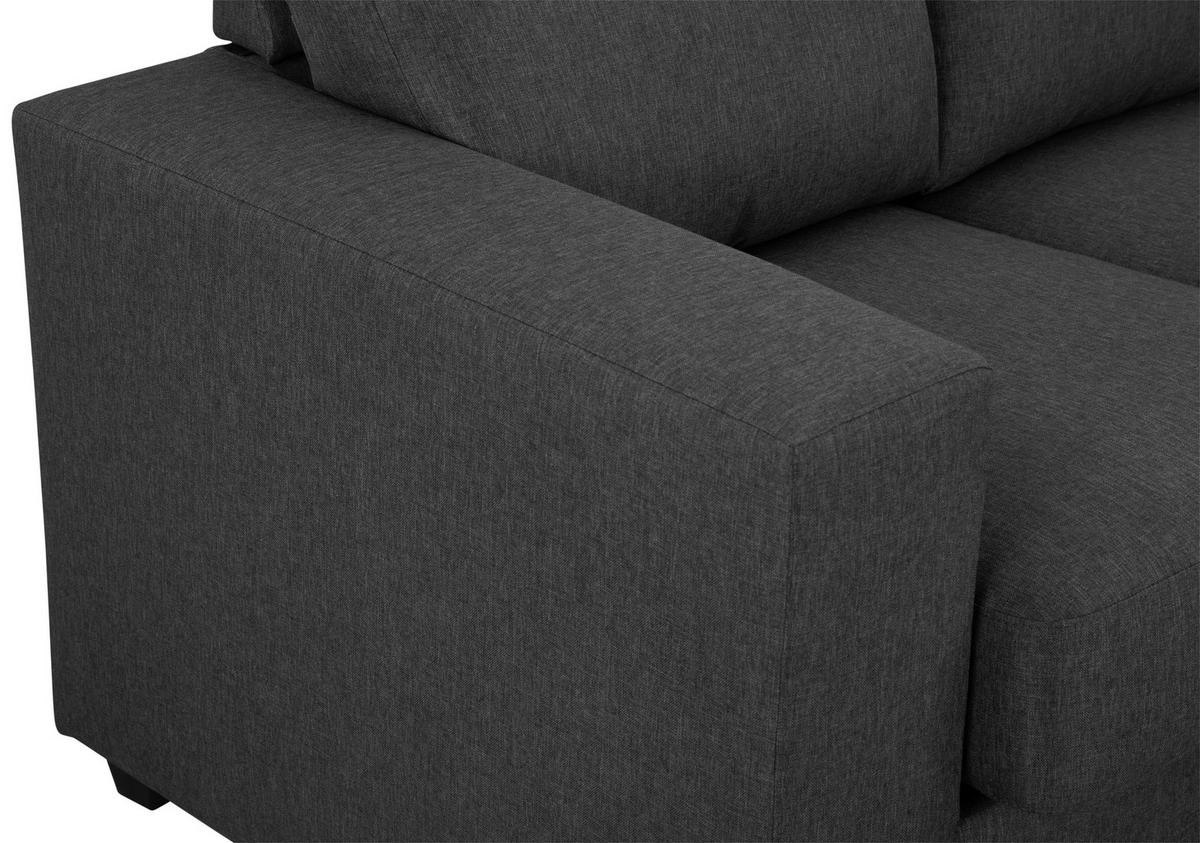 ECKSOFA Eckteil  Grau Leinenoptik  - Schwarz/Grau, KONVENTIONELL, Kunststoff/Textil (208/85/148cm) - MID.YOU