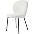 STUHL  in Eisen Leinenoptik Holz, Metall, Textil  - Schwarz/Weiß, Design, Holz/Textil (49/86/64cm) - Ambia Home