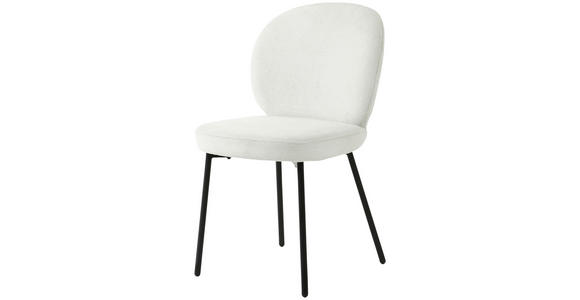 STUHL in Eisen Leinenoptik Holz, Metall, Textil - Schwarz/Weiß, Design, Holz/Textil (49/86/64cm) - Ambia Home