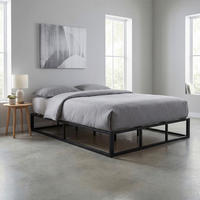 METALLBETT 180/200 cm,  in Naturfarben, Schwarz  - Schwarz/Naturfarben, Basics, Holz/Metall (180/200cm) - Boxxx