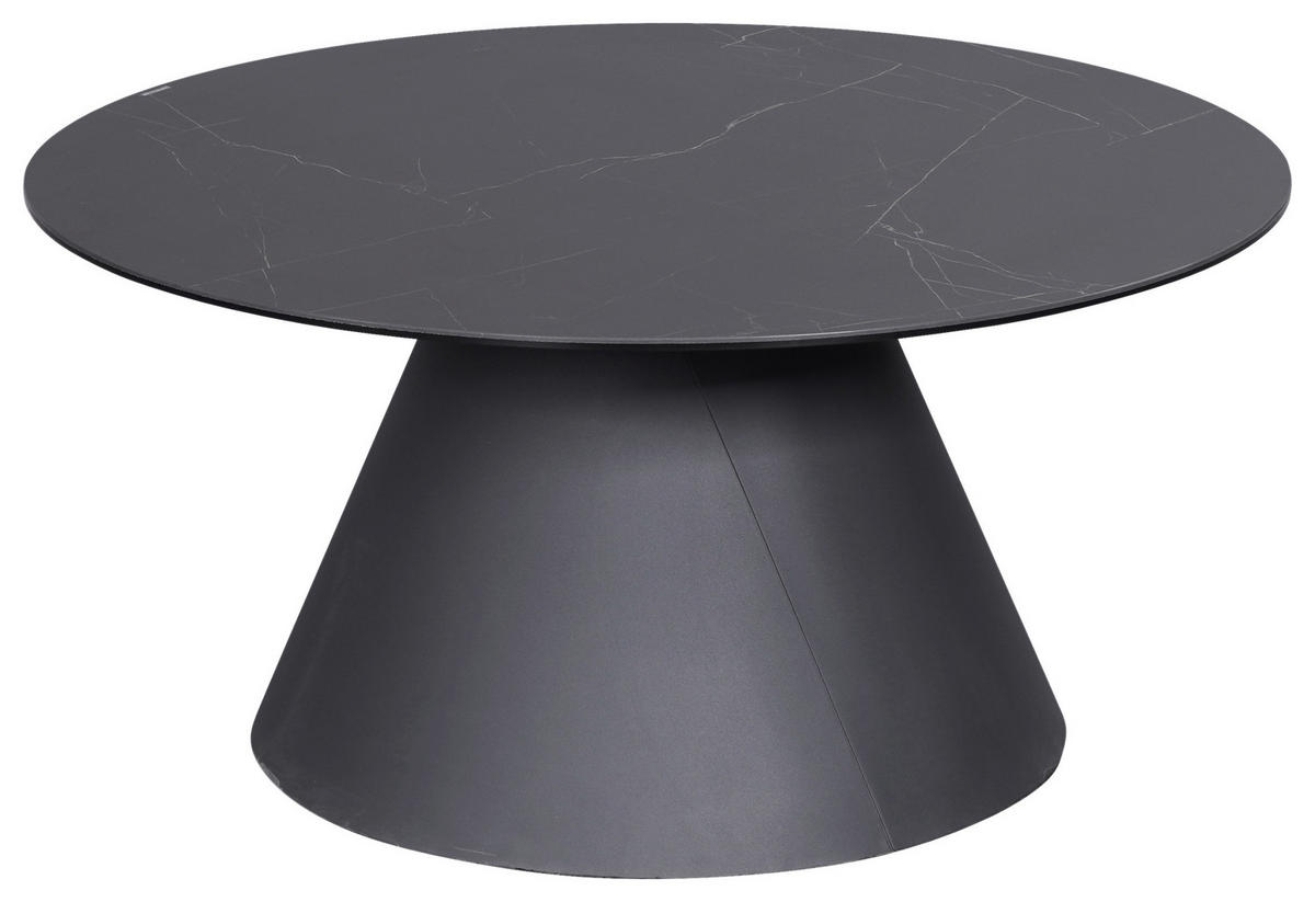 COUCHTISCH Metall, Glas, Keramik 80/80/38 cm  - Anthrazit/Schwarz, Design, Glas/Keramik (80/80/38cm) - Dieter Knoll