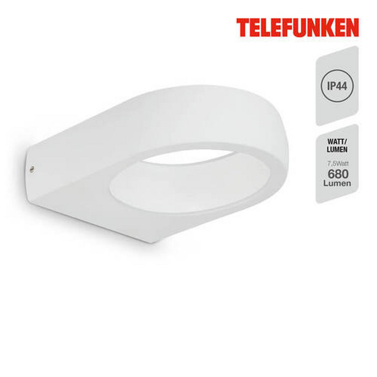 ZUNANJA STENSKA SVETILKA     17,5/14,5/4,5 cm          - bela, Basics, kovina/umetna masa (17,5/14,5/4,5cm)