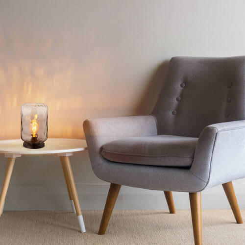 TISCHLEUCHTE 19/32,5 cm   - Klar/Schwarz, KONVENTIONELL, Glas/Metall (19/32,5cm) - Globo