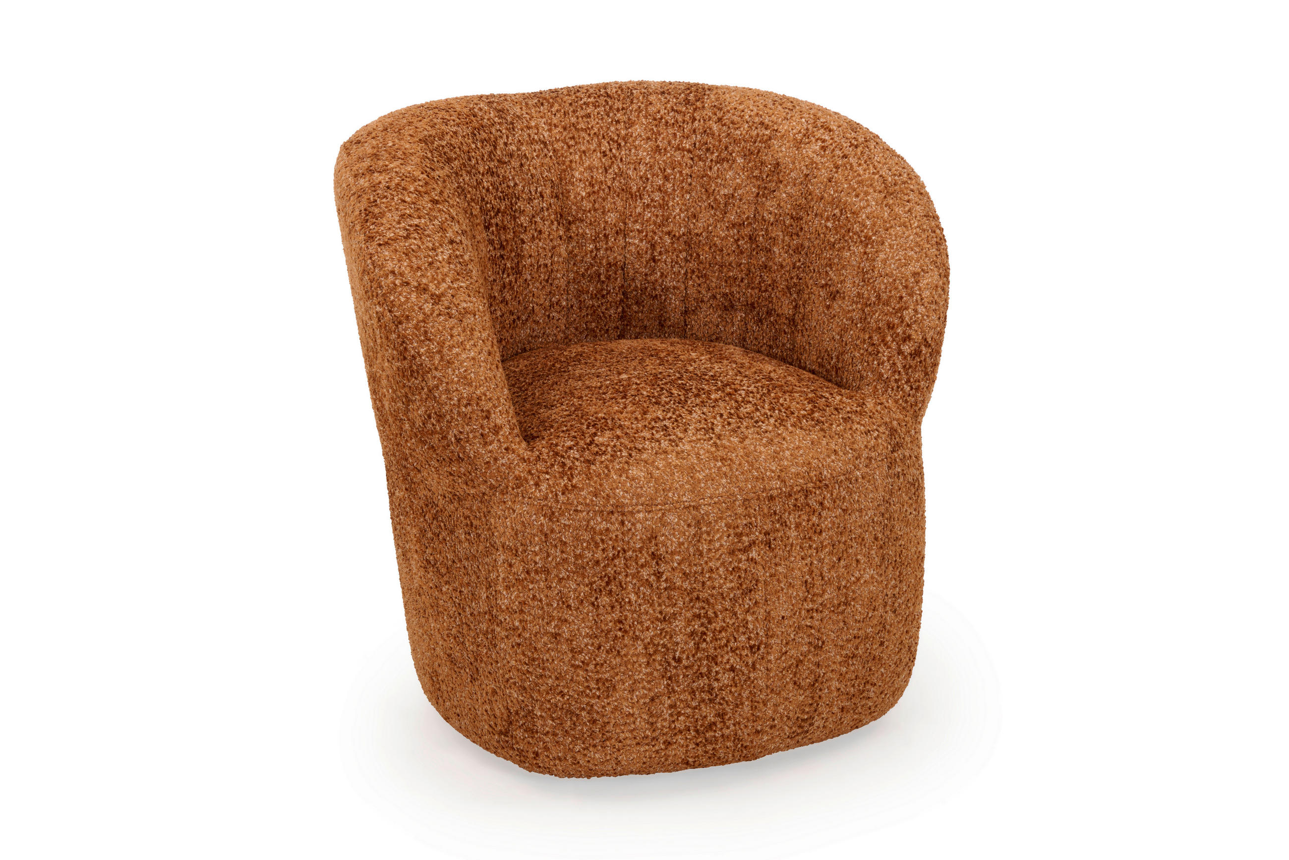 DESIGNSESSEL in Chenille Cognac  - Cognac, Design, Textil (79/78/81cm) - Welnova