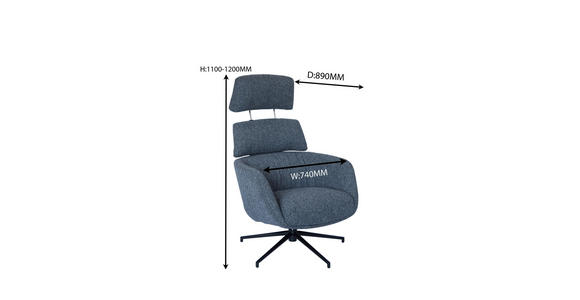 RELAXSESSELSET Webstoff Hocker, Kopfteilverstellung    - Schwarz/Grau, Design, Textil/Metall (73/110/87cm) - Dieter Knoll